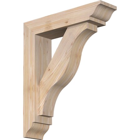 Ekena Millwork Funston Traditional Smooth Bracket w/ Offset Brace, Douglas Fir, 5 1/2"W x 22"D x 26"H BKT0604X22X26FST01SDF